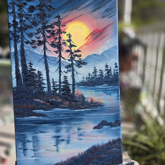 Serene Forest Sunset Canvas Art